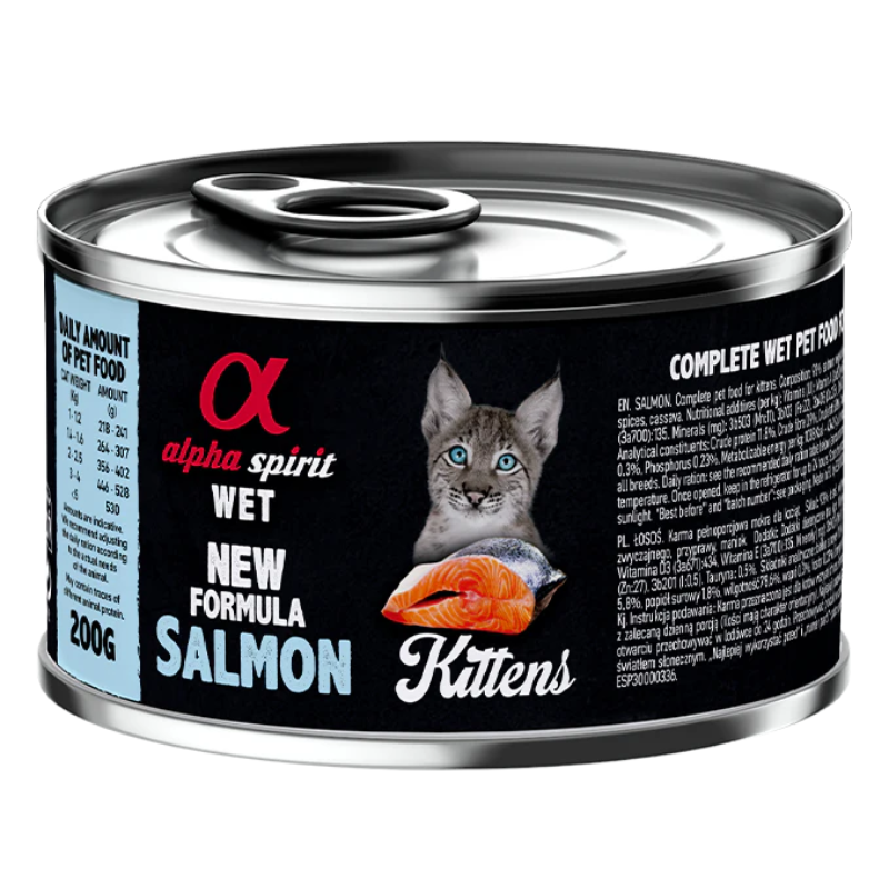 ALPHA SPIRIT GATITOS HUMEDO LATA SALMON 6X200 GR
