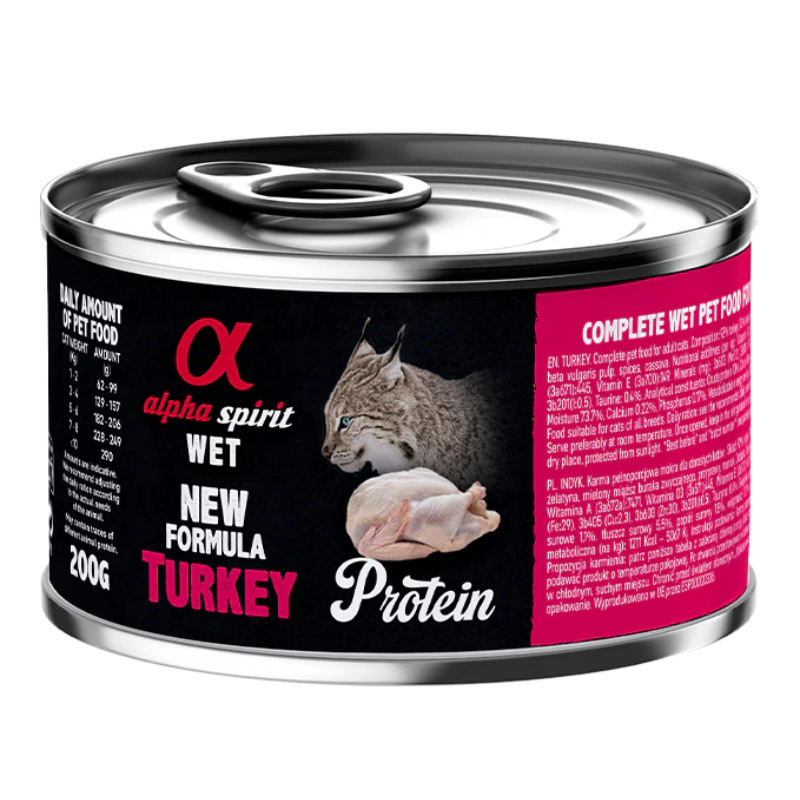 ALPHA SPIRIT GATOS HUMEDO LATA PAVO 6X200 GR