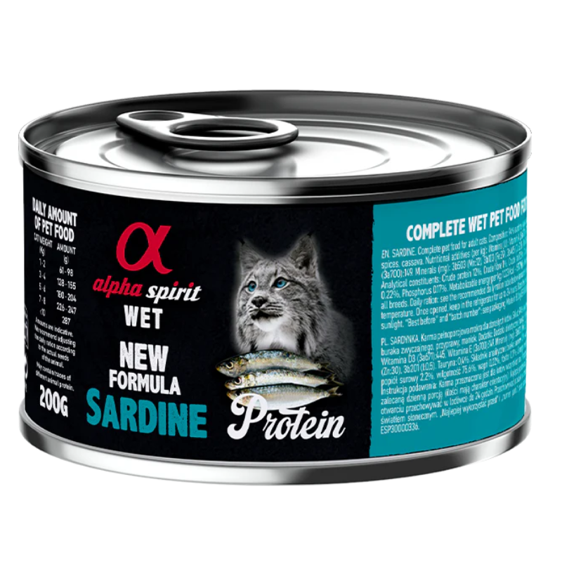 ALPHA SPIRIT GATOS HUMEDO LATA SARDINA 6X200 GR
