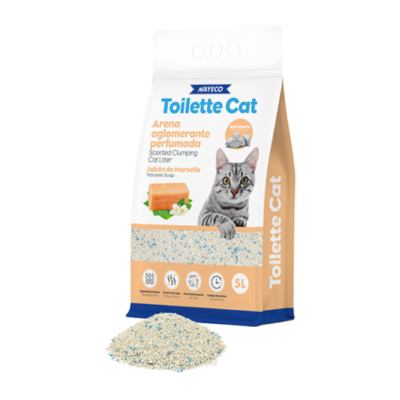 ARENA BENTONITA GATO TOILETTE CAT PERFUMADA NAYECO 5L 4,5KG
