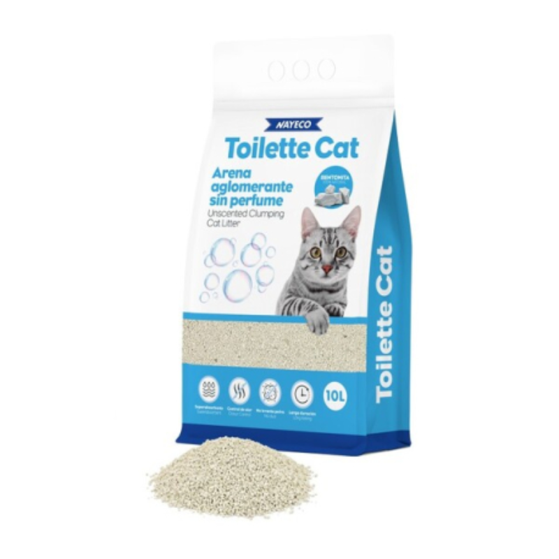 ARENA BENTONITA GATO TOILETTE CAT SIN PERFUME NAYECO 5L 4,5KG