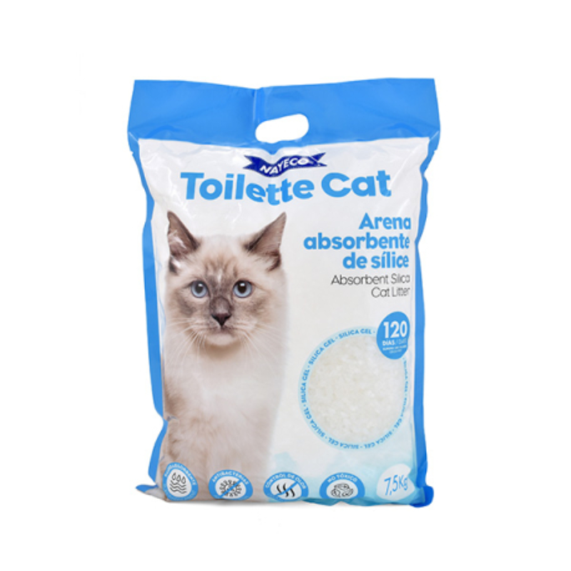 ARENA DE SILICE TOILETTE CAT NAYECO 7,5 KG PARA 120 DIAS