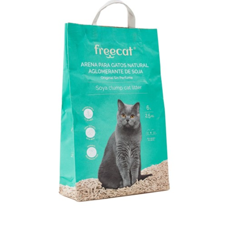 ARENA GATOS AGLOMERANTE NATURAL DE SOJA ORIGINAL SIN PERFUME FREECAT