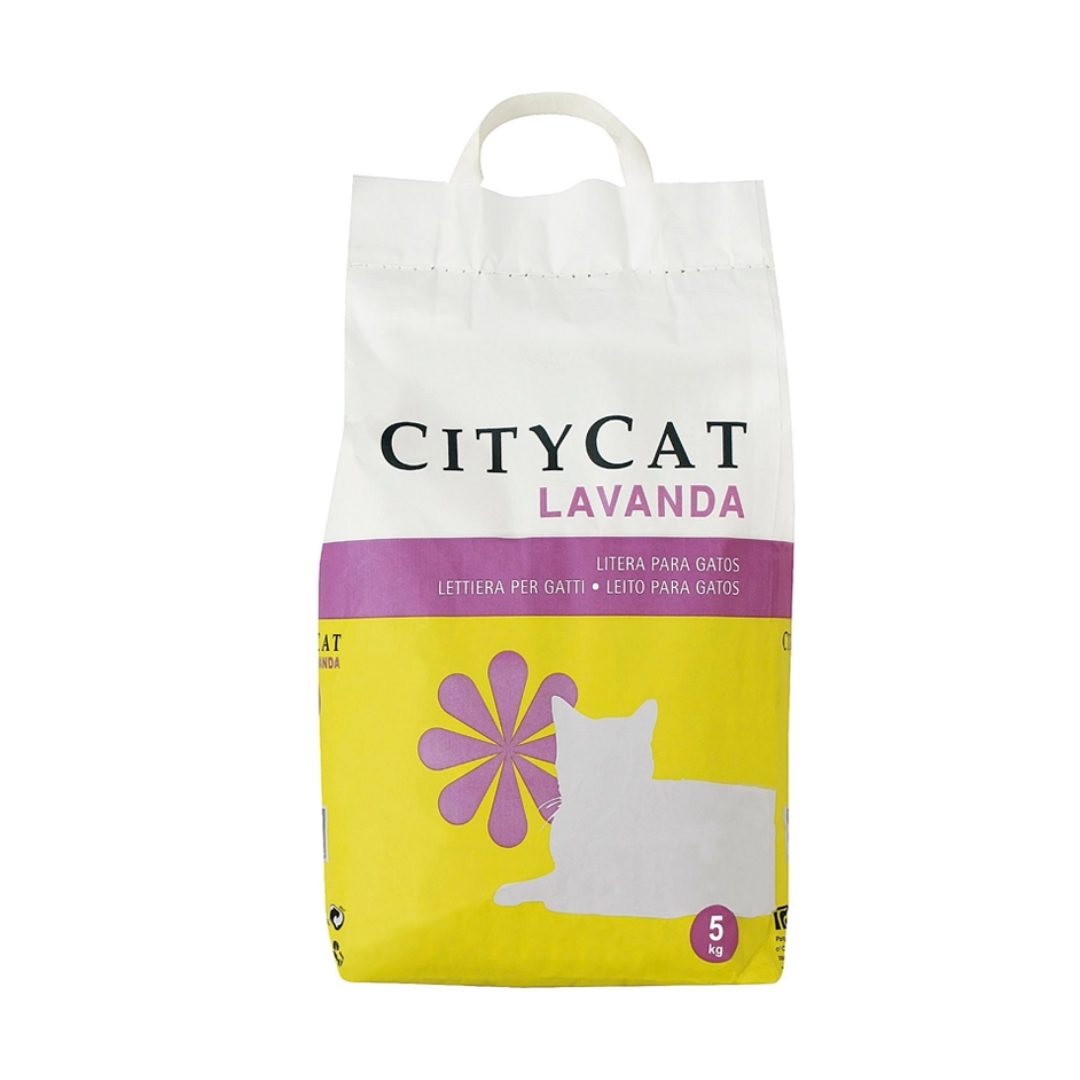 ARENA GATOS CITYCAT PERFUMADA LAVANDA 5 KG