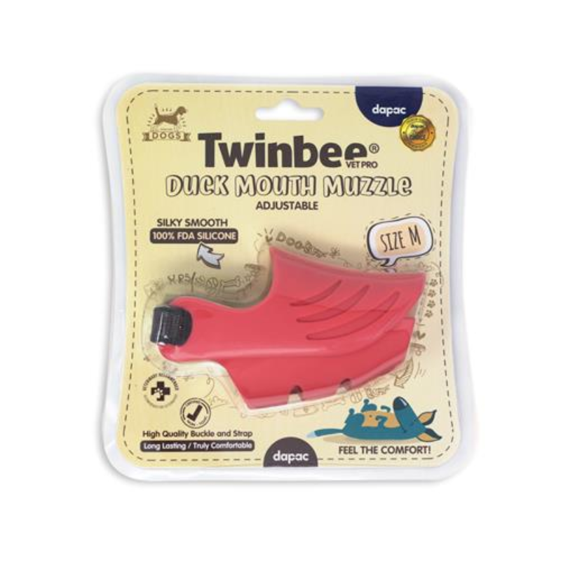 BOZAL PERROS SILICONA TWIMBEE DAPAC PREMIUM ROJO