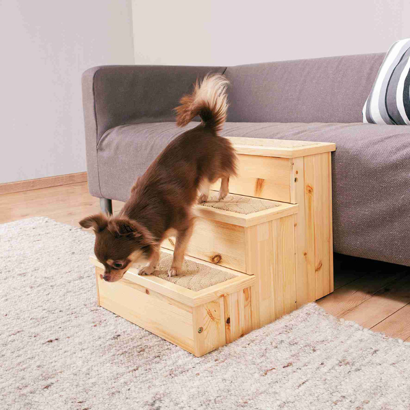 ESCALERA DE MADERA PARA PERROS Y GATOS