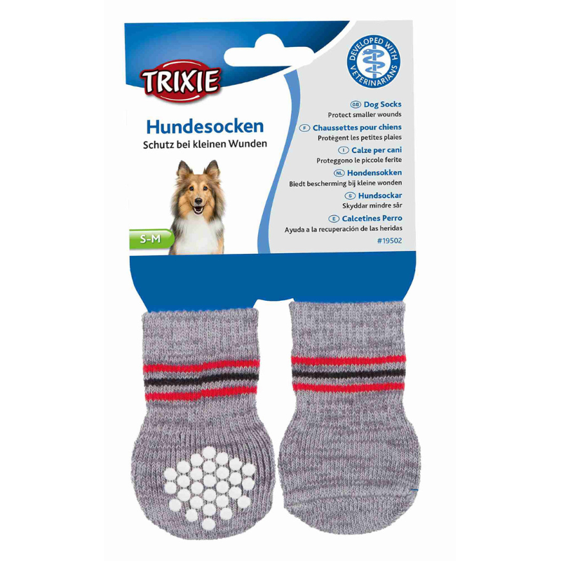 CALCETINES ANTIDESLIZANTES PARA PERROS GRIS TRIXIE