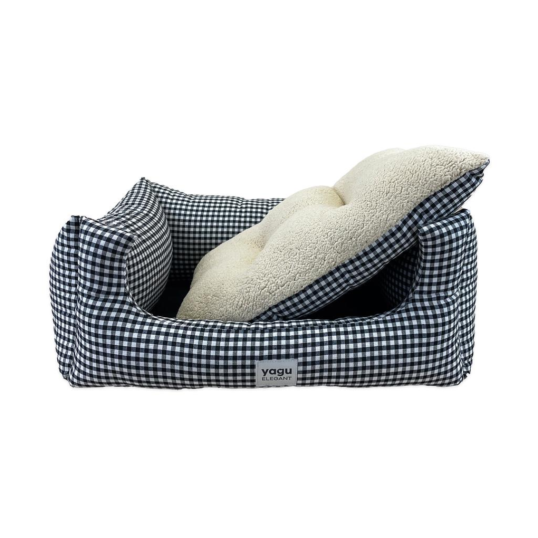 CAMA PERROS CONFORT VICHY NEGRO YAGU