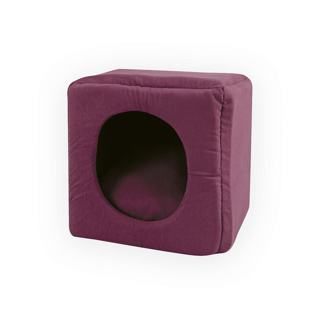 CAMA CUBO PERROS Y GATOS BURDEOS YAGU 33 x 33 x 33 CM