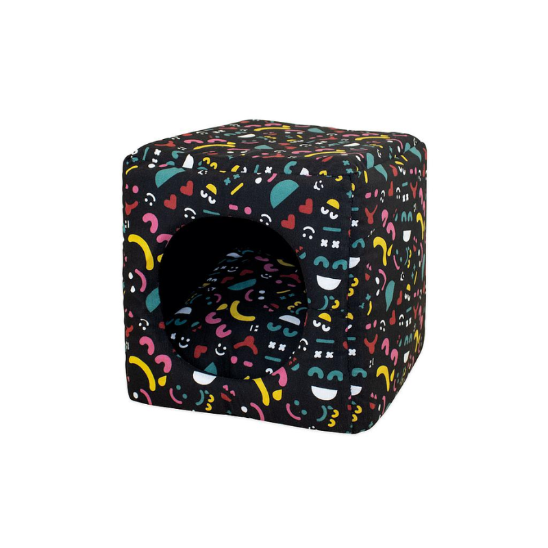 CAMA CUBO CONVERTIBLE PERROS Y GATOS EMOJIS YAGU 33 x 33 x 33 CM