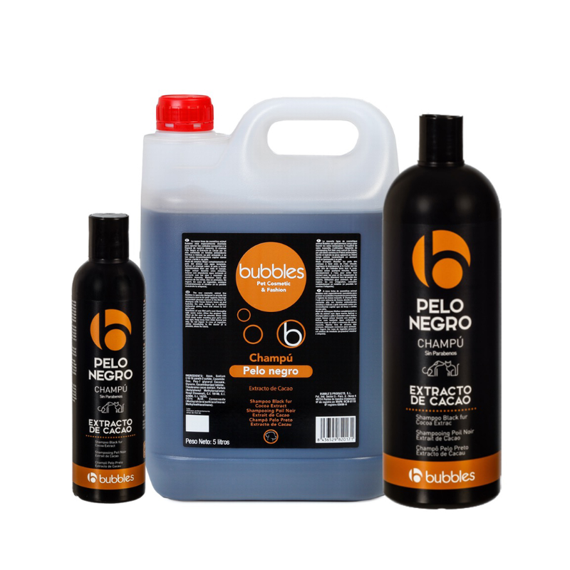 CHAMPU PERROS PELO NEGRO CACAO BUBBLES