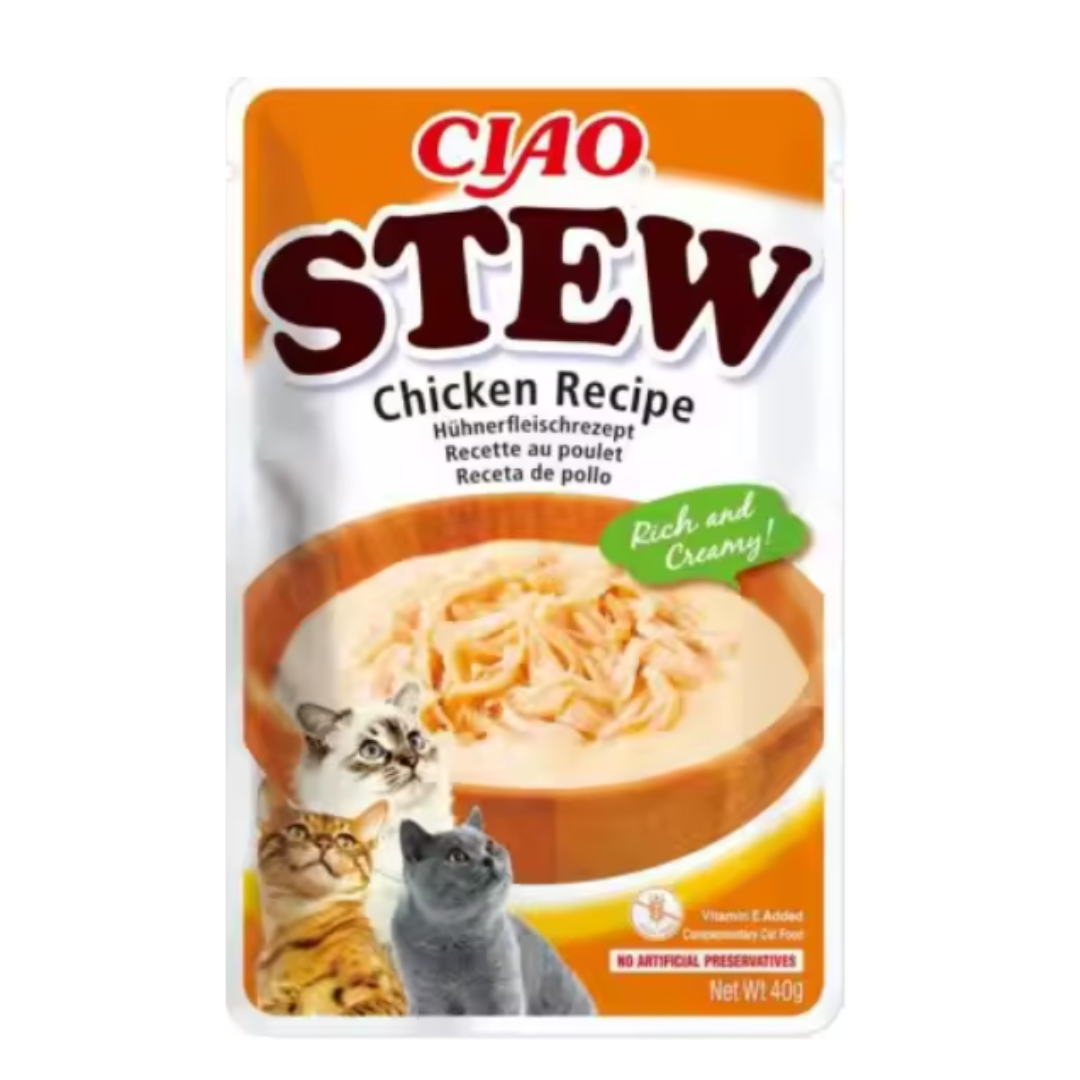 CHURU CIAO STEW GATOS POLLO 12 X 40 G