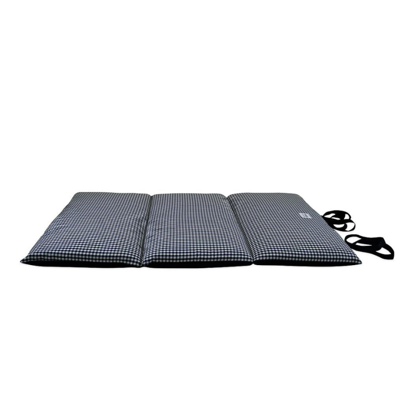 COLCHON VIAJE VICHY NEGRO PARA PERROS