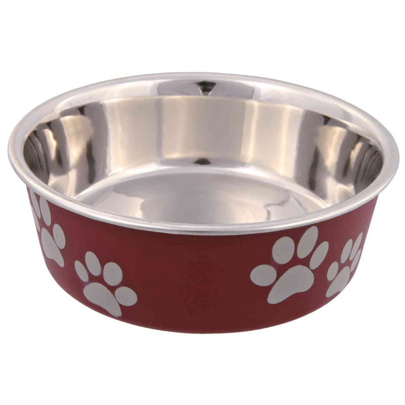 COMEDERO ACERO INOXIDABLE HUELLITAS TRIXIE
