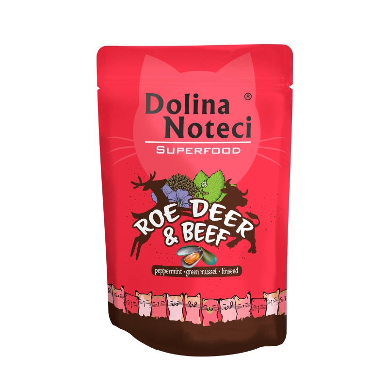 COMIDA HUMEDA GATOS DOLINA NOTECI CORZO Y TERNERA 6X85 GRAMOS