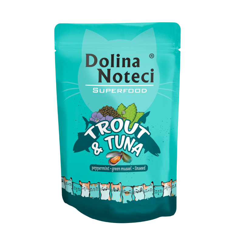 COMIDA HUMEDA GATOS DOLINA NOTECI TRUCHA Y ATUN 6X85 GRAMOS