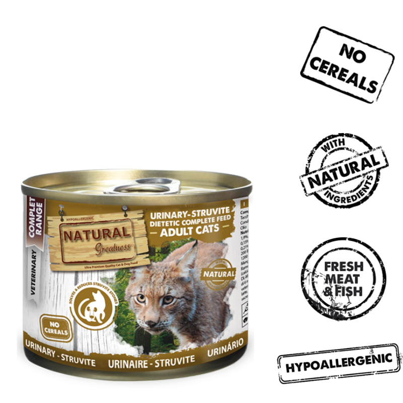 COMIDA HUMEDA GATOS NATURAL GREATNESS LATA URINARY STRUVITE 6X200 GRAMOS