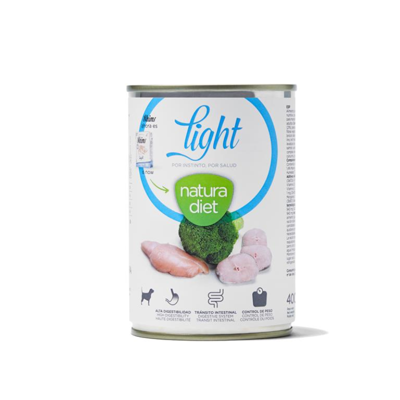 COMIDA HUMEDA PERROS NATURA DIET NATURAL LIGHT PAVO 12X400 GRAMOS