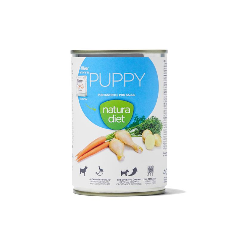 COMIDA HUMEDA PERROS NATURA DIET NATURAL SIN CEREALES DE POLLO CACHORROS 12X400 GRAMOS