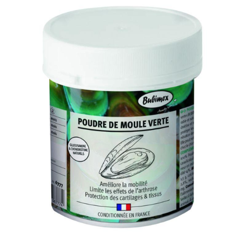 COMPLEMENTO ALIMENTICIO MEJILLON VERDE EN POLVO BUBIMEX 400 G PARA PERROS Y GATOS