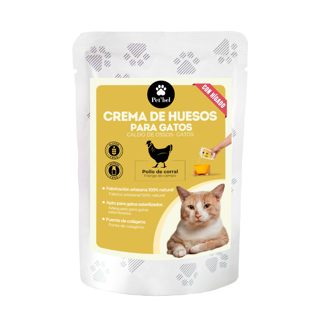 CREMA DE CALDO DE POLLO DE CORRAL PARA GATOS ECO PET'BEL 20X100 ML