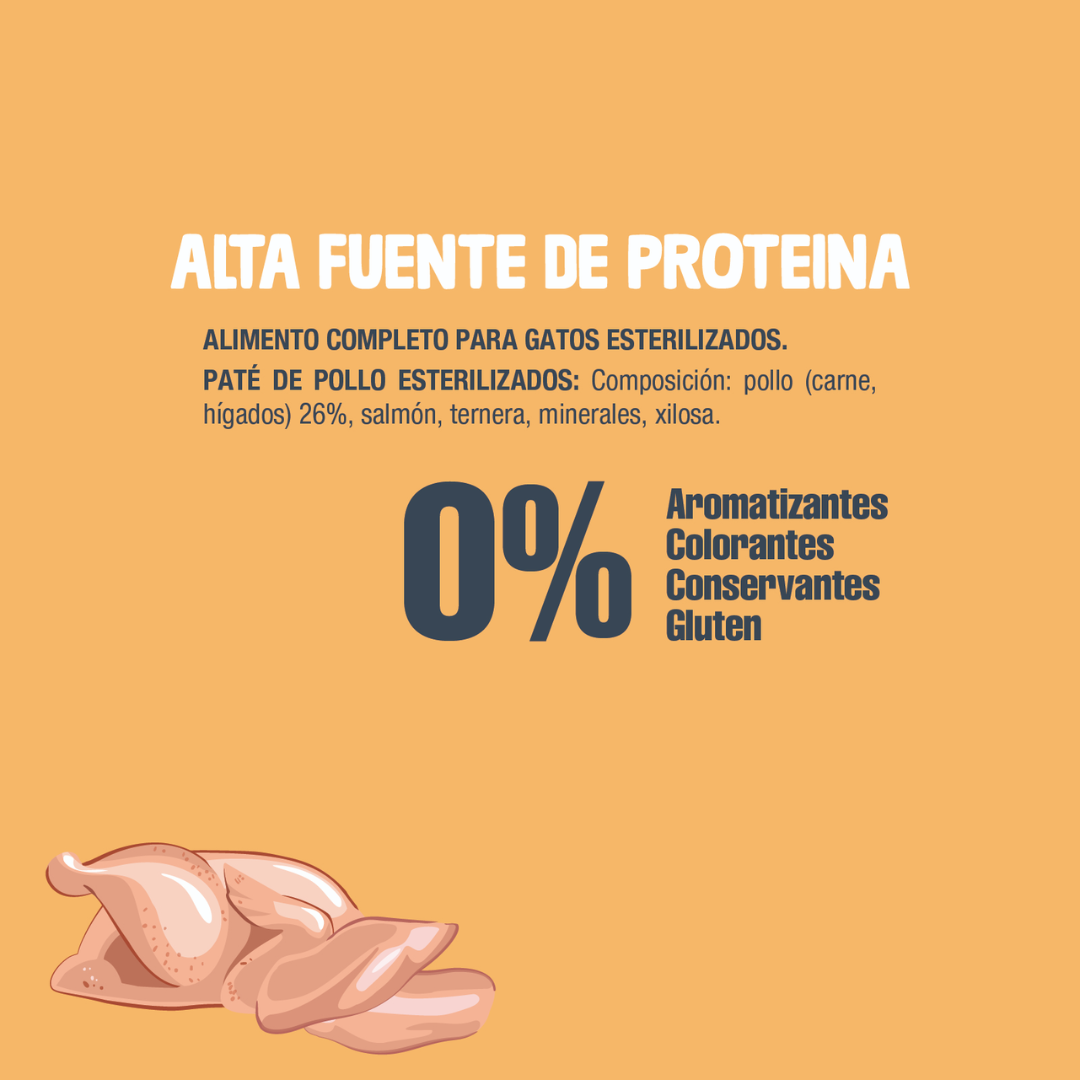 NUTRIPLUS GATOS COMIDA HUMEDA ESTERILIZADO POLLO 12x85 GR
