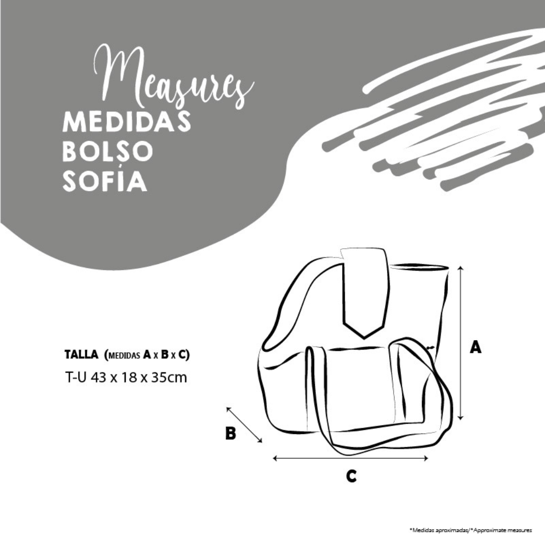 BOLSO YAGU SOFIA CUADRO MALVA 43 x 18 x 35 CM
