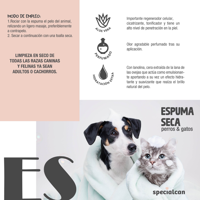SPECIALCAN ESPUMA SECA PERROS Y GATOS