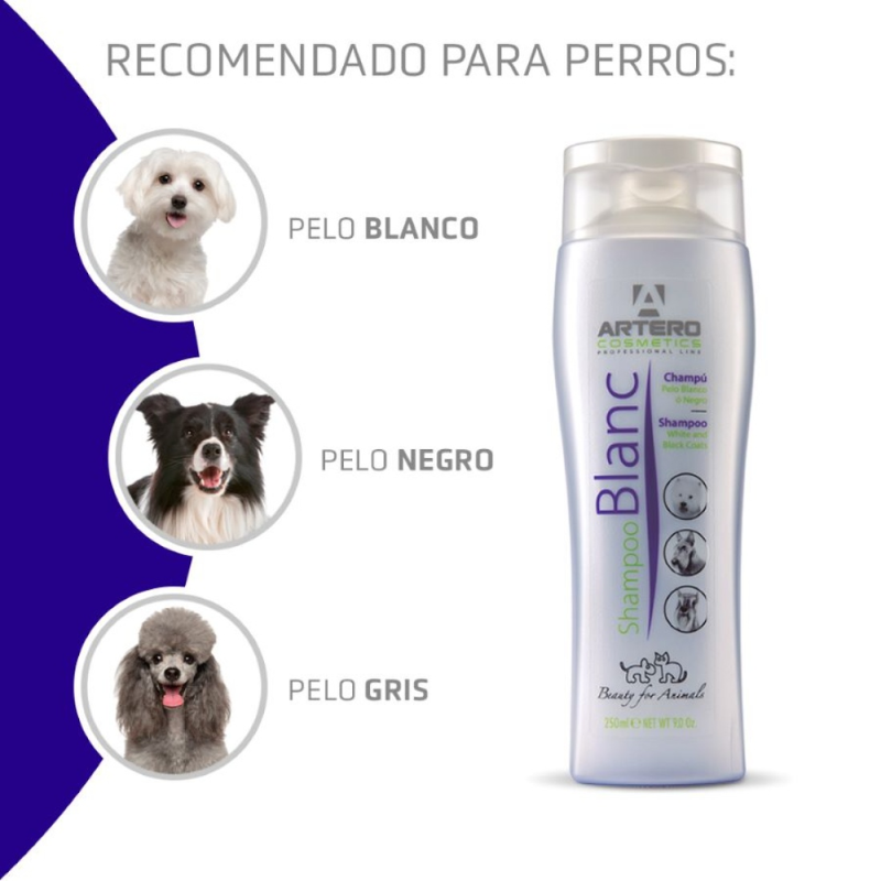 CHAMPU PELO BLANCO NEGRO O GRIS PERROS ARTERO 5L