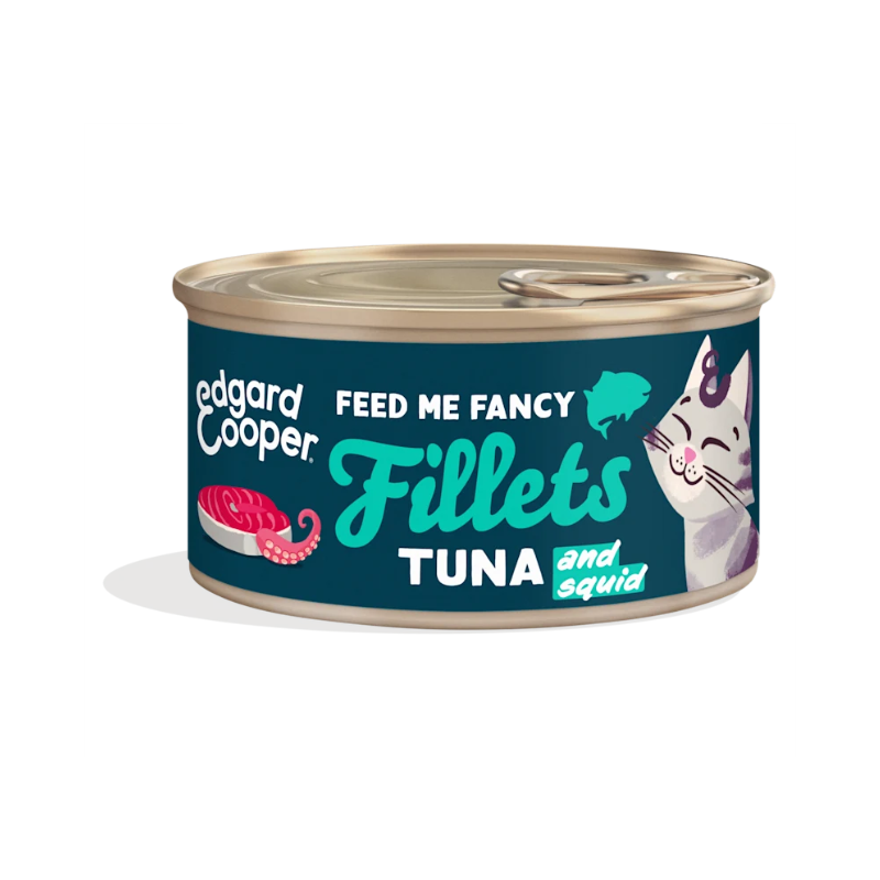 EDGARD COOPER GATOS HUMEDA FILETES ATUN Y CALAMAR 24 X 70 GR