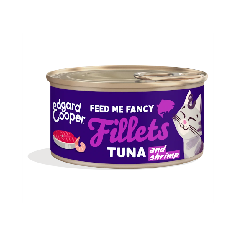 EDGARD COOPER GATOS HUMEDA FILETES ATUN Y GAMBAS 24 X 70 GR