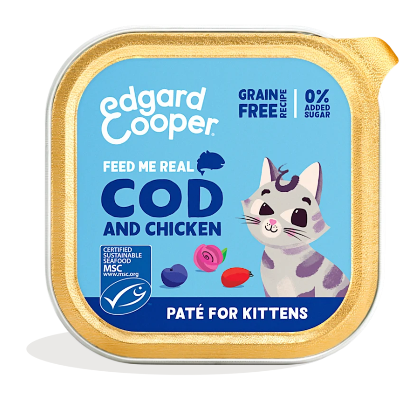 EDGARD COOPER GATOS HUMEDA PATE BACALAO Y POLLO 16 X 85 GR