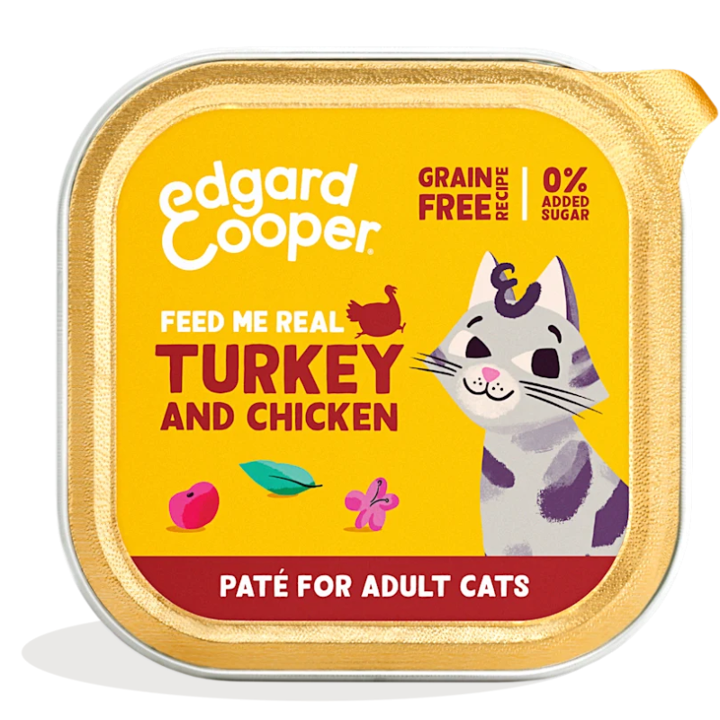 EDGARD COOPER GATOS HUMEDA PATE PAVO Y POLLO 16 X 85 GR