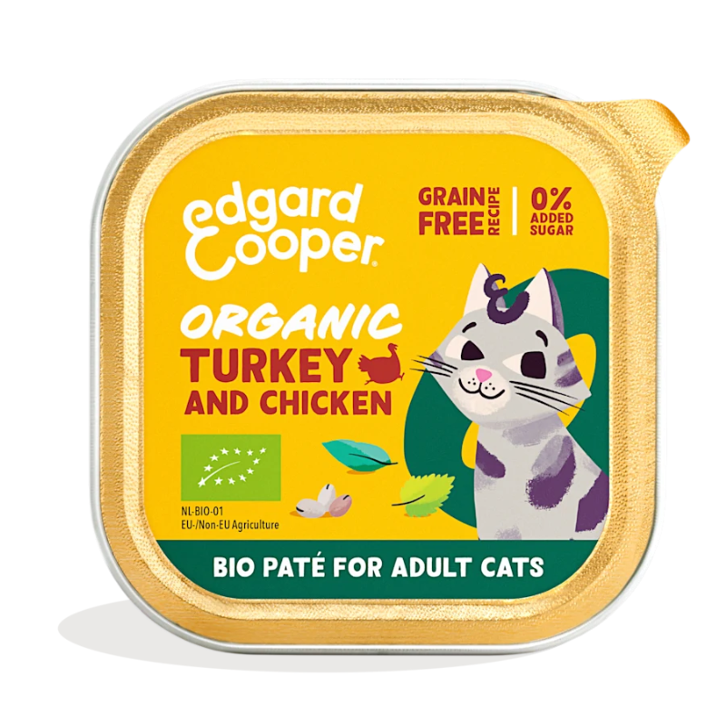 EDGARD COOPER GATOS HUMEDA PATE PAVO Y POLLO ECOLOGICO 16 X 85 GR