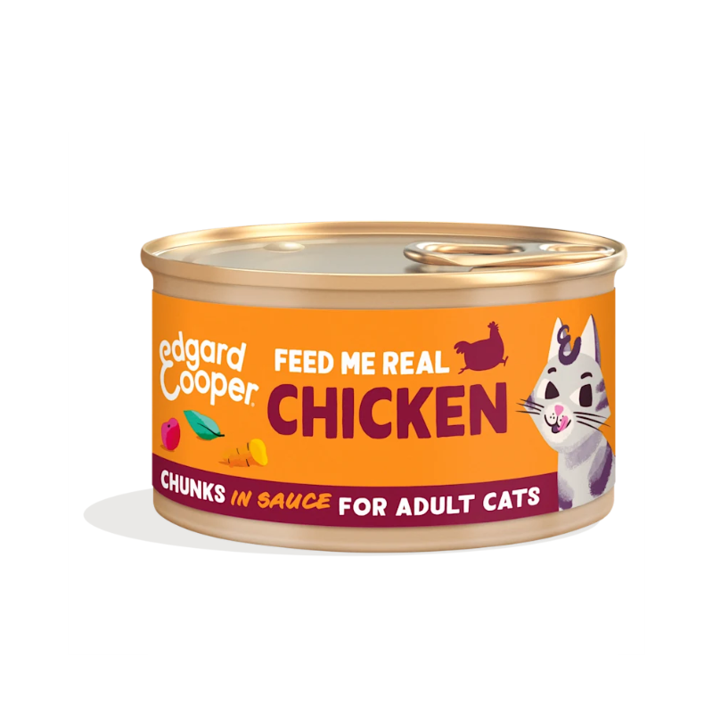 EDGARD COOPER GATOS HUMEDA POLLO TROCITOS EN SALSA 18 X 85 GR