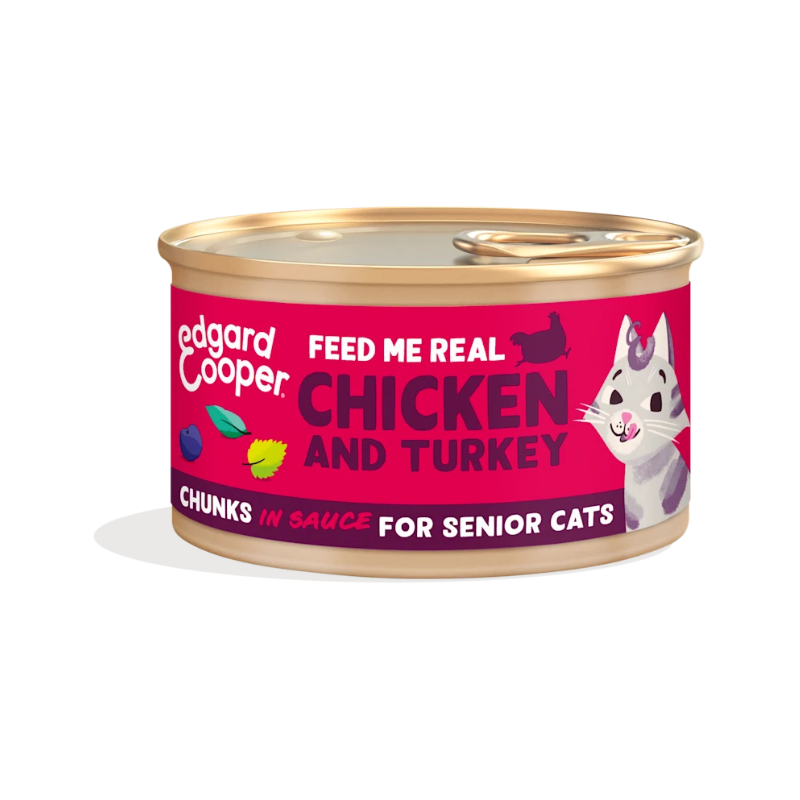 EDGARD COOPER GATOS HUMEDA POLLO Y PAVO TROCITOS EN SALSA 18 X 85 GR