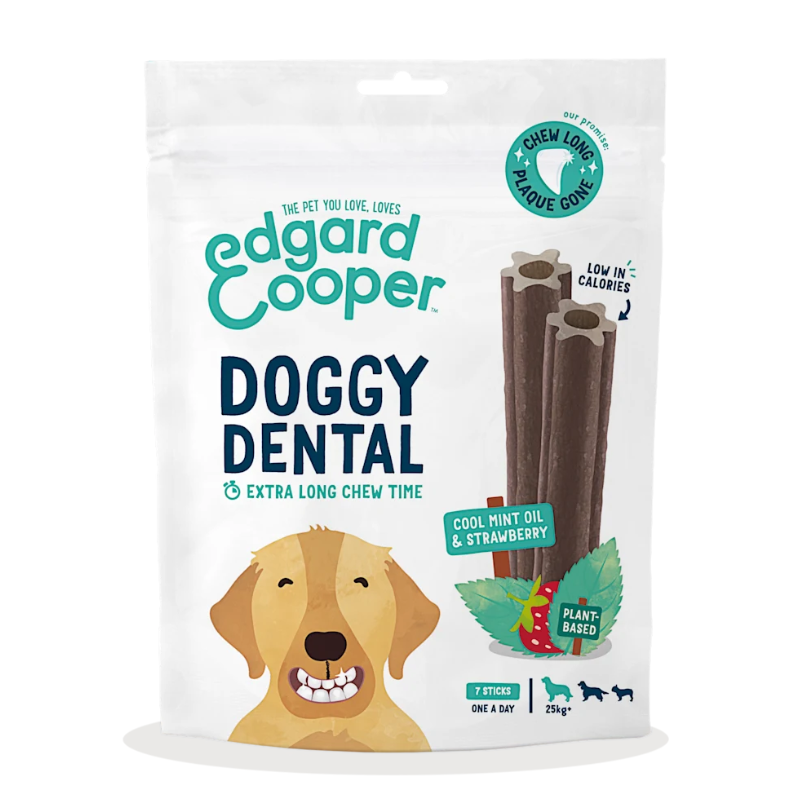 EDGARD COOPER PERROS GRANDES DOGGY DENTAL FRESA Y MENTA 8X240G +25KG