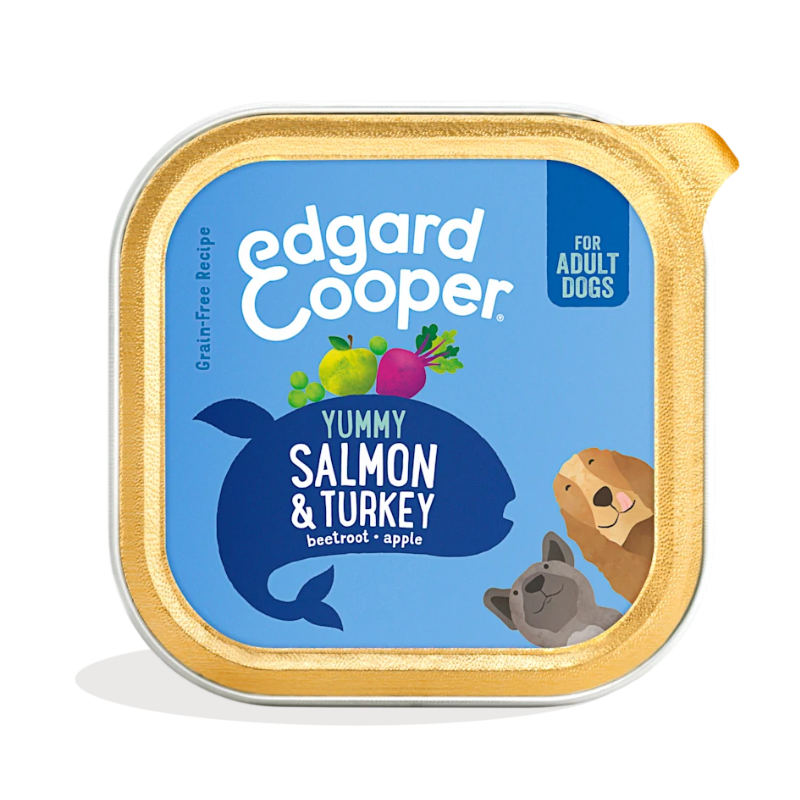 EDGARD COOPER PERROS HUMEDA TARRINA SALMON Y PAVO 11 X 150 G