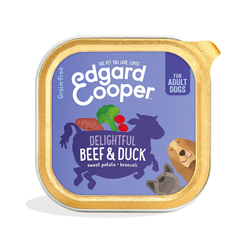 EDGARD COOPER PERROS HUMEDA TARRINA VACUNO Y PATO 11 X 150 G