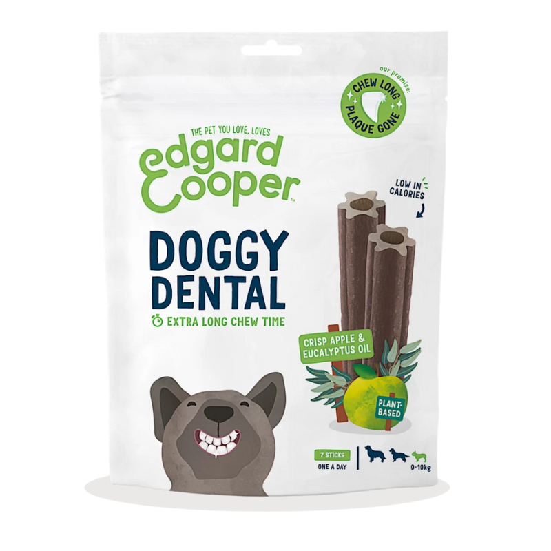 EDGARD COOPER PERROS PEQUEÑOS DOGGY DENTAL MANZANA Y EUCALIPTO 8X105G 0-10 KG