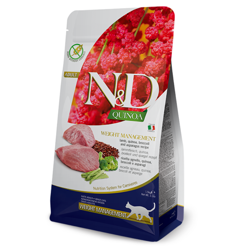 FARMINA ND GATO QUINOA WEIGHT MANAGEMENT CORDERO ADULTO CONTROL PESO 1,5 KG