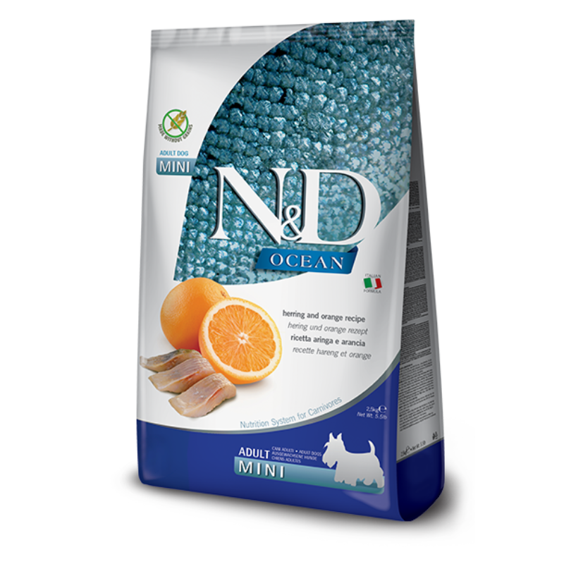 FARMINA ND PERRO OCEAN ARENQUE Y NARANJA ADULTO MINI 7 KG