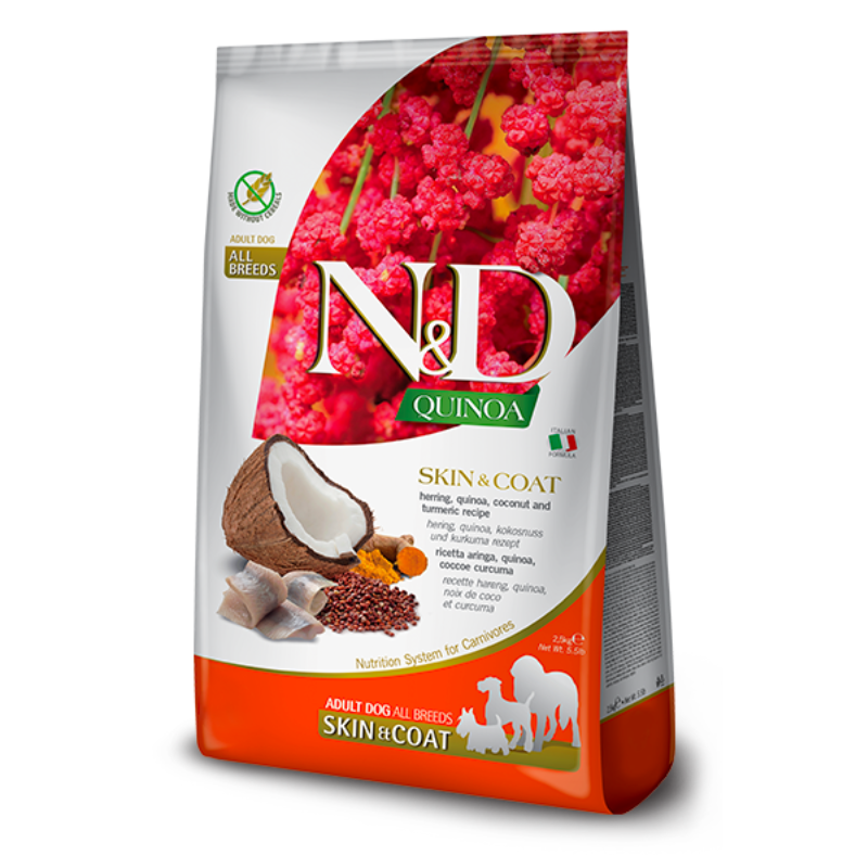 FARMINA ND PERRO QUINOA SKIN COAT ARENQUE ADULTO 2,5 KG