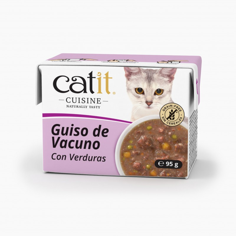 GUISO CATIT CUISINE PARA GATOS VACUNO CON VERDURAS 12 X 95 G