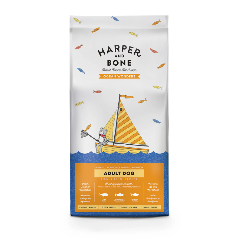 HARPER AND BONE PERROS ADULTOS OCEAN WONDERS LOW GRAIN 12 KG