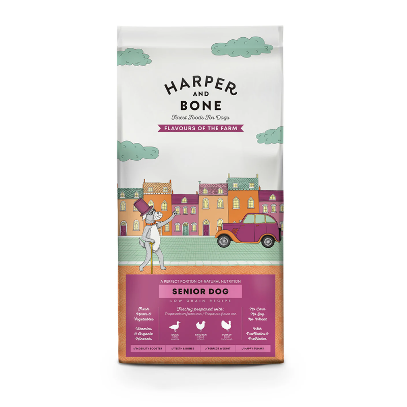 HARPER AND BONE PERROS SENIOR FLAVOURS OF THE FARM LOW GRAIN 12 KG