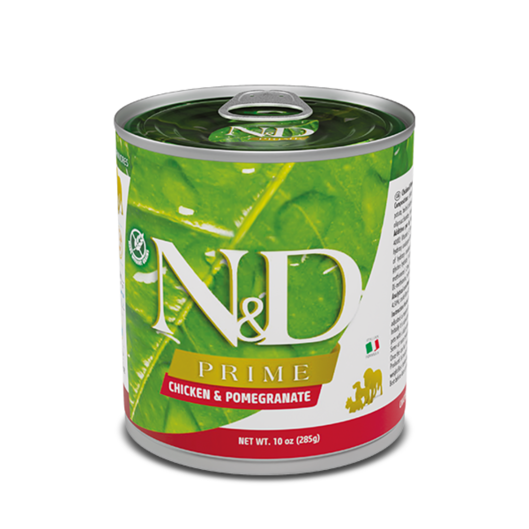 LATAS FARMINA ND PRIME PERRO ADULTO POLLO Y GRANADA COMIDA HUMEDA 6 X 285 G