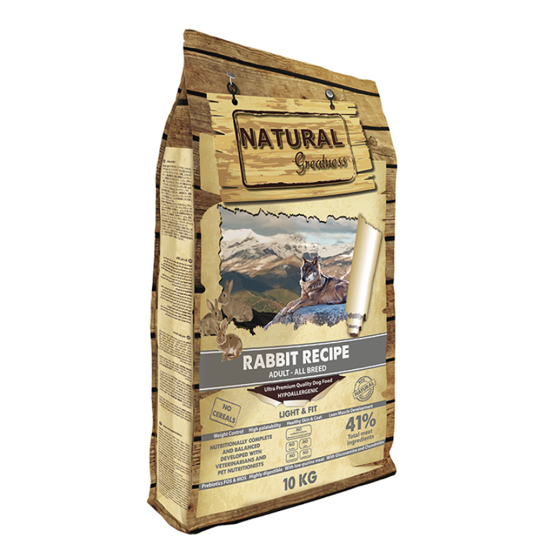 NATURAL GREATNESS CONEJO LIGHT FIT PERROS 10 KG