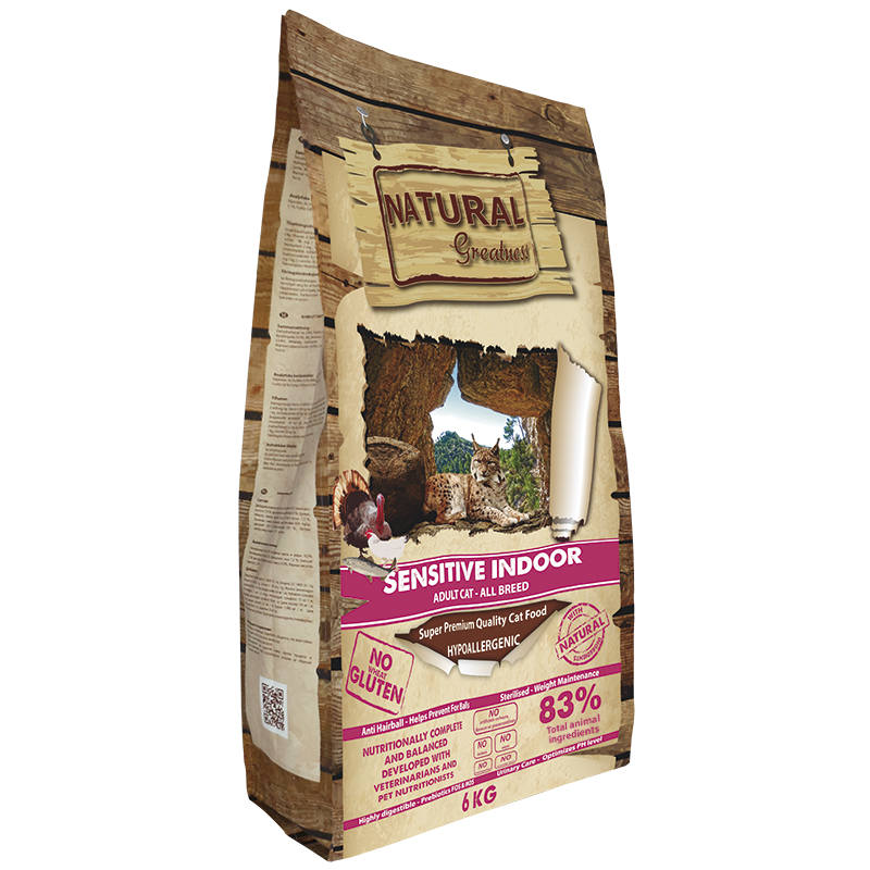 NATURAL GREATNESS SENSITIVE INDOOR GATOS ADULTOS SENIOR ESTERILIZADOS 2 KG
