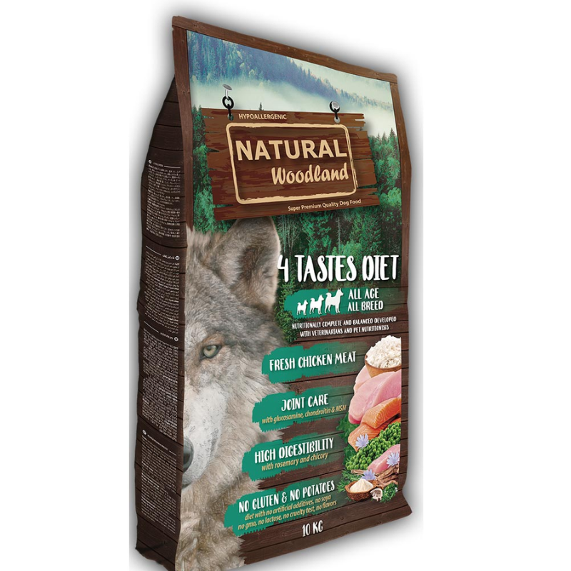 NATURAL WOODLAND 4 TASTES DIET PERROS 10 KG